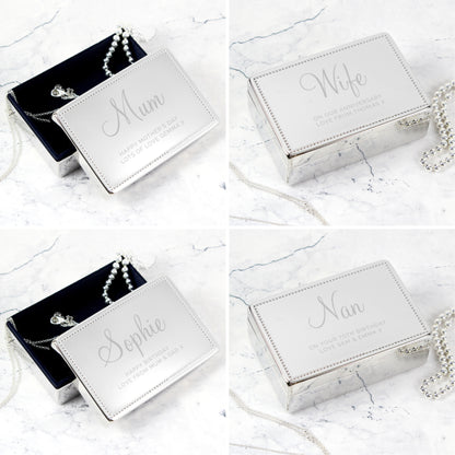 Personalised Rectangular Jewellery Box - MK&JD Gifts