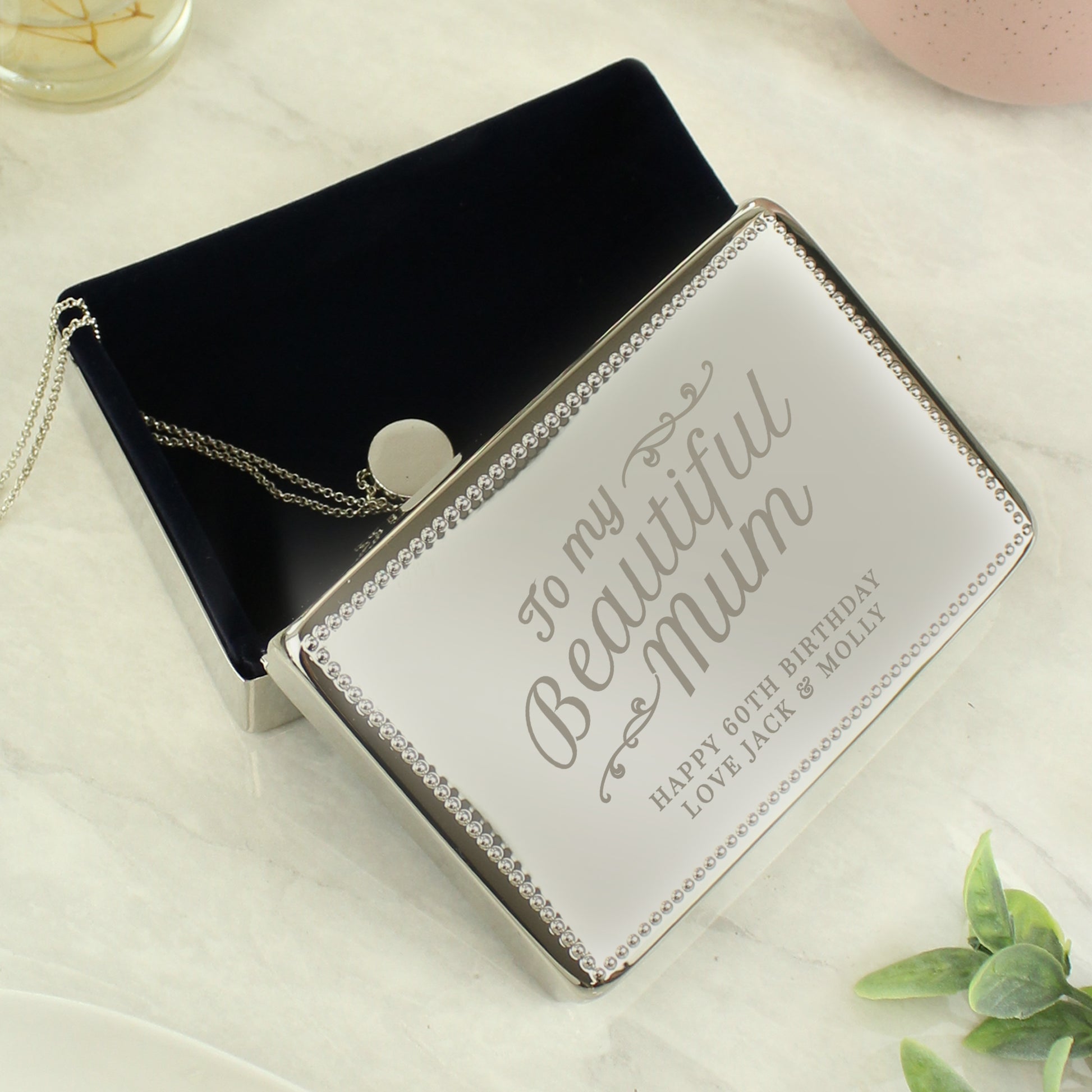 Personalised Beautiful Mum Rectangular Jewellery Box - MK&JD Gifts