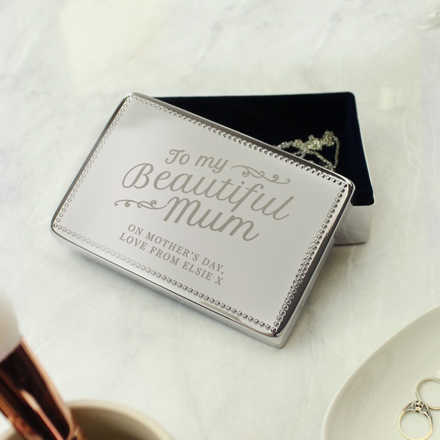 Personalised Beautiful Mum Rectangular Jewellery Box - MK&JD Gifts