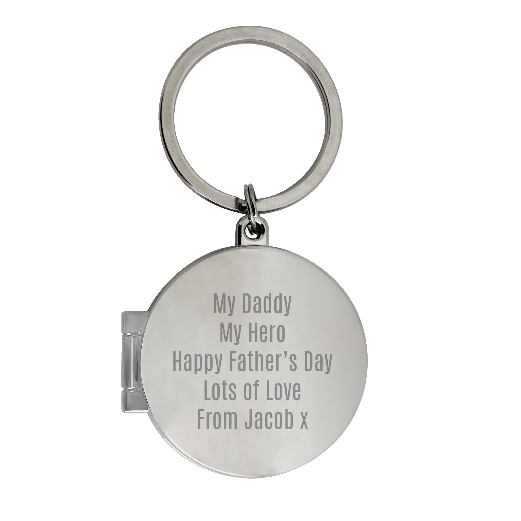 Personalised Free Text Round Photo keyring - MK&JD Gifts