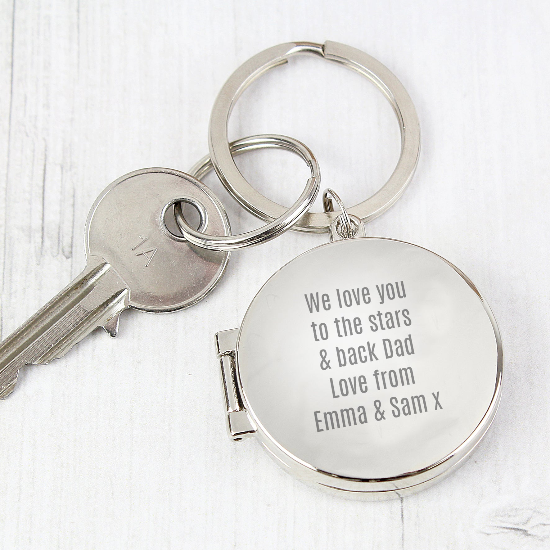 Personalised Free Text Round Photo keyring - MK&JD Gifts