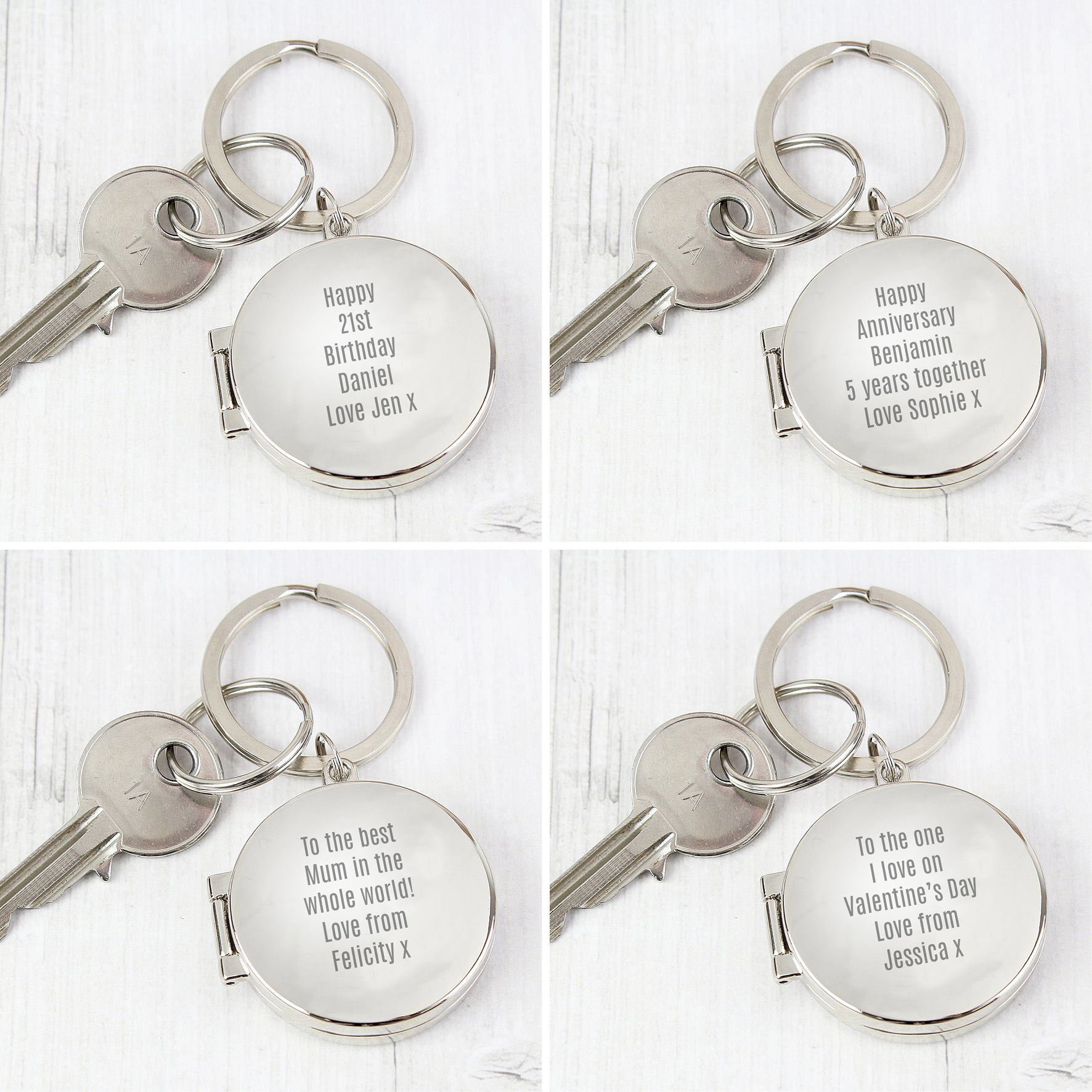 Personalised Free Text Round Photo keyring - MK&JD Gifts