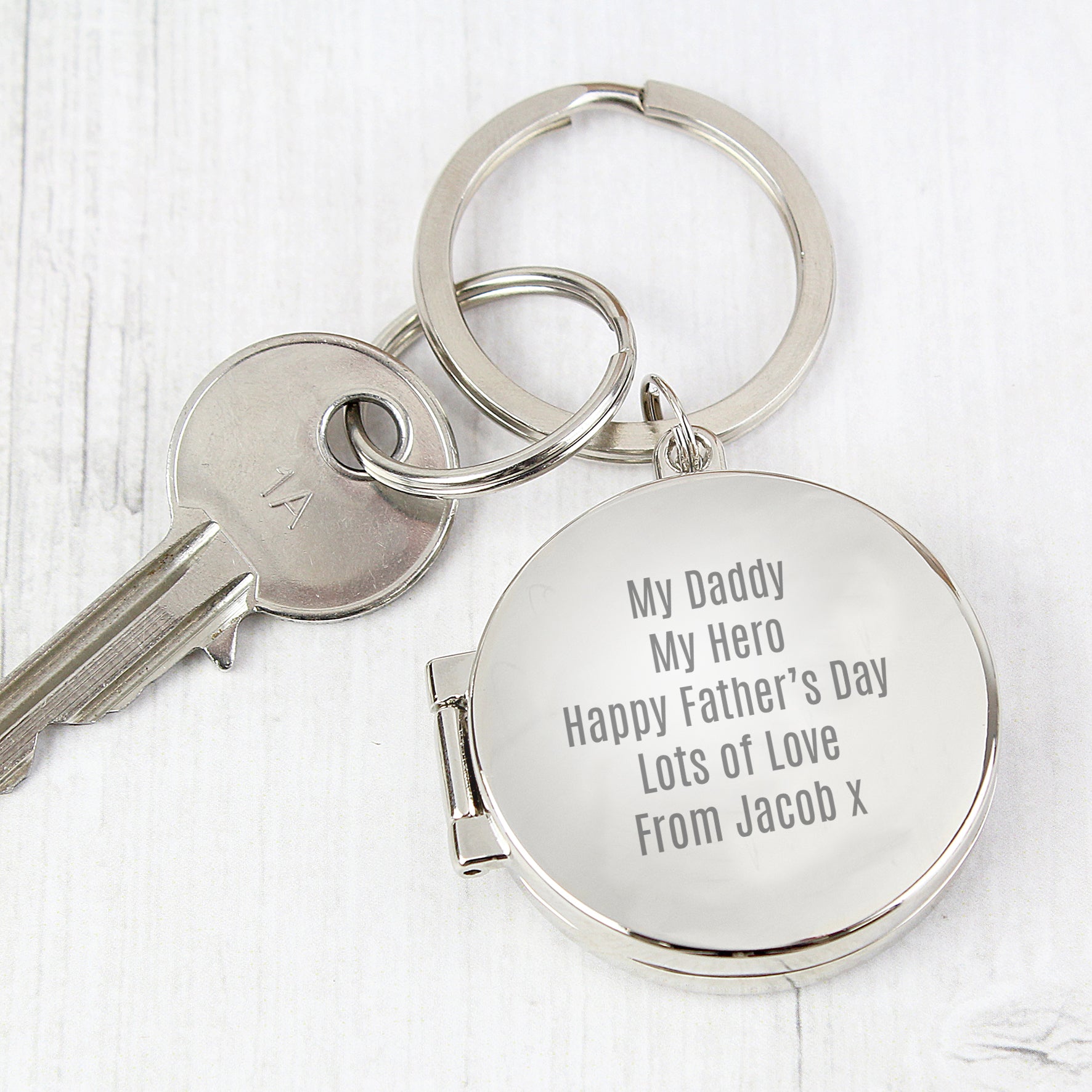 Personalised Free Text Round Photo keyring - MK&JD Gifts