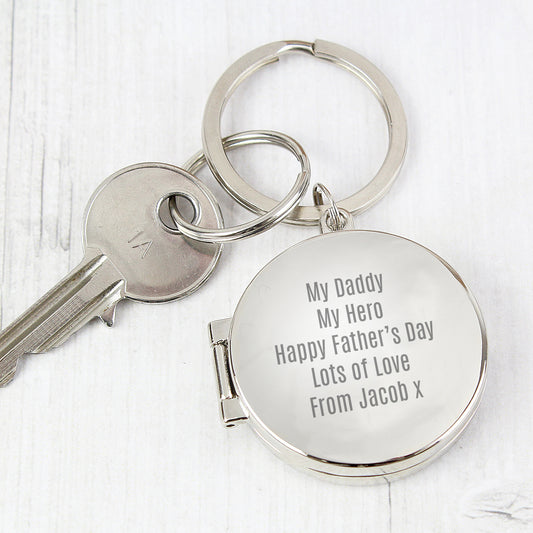 Personalised Free Text Round Photo keyring - MK&JD Gifts