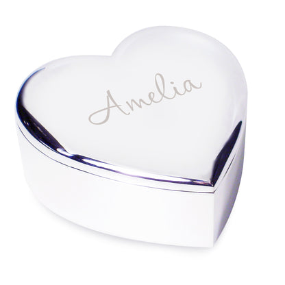 Personalised Name Only Heart Trinket Box - MK&JD Gifts