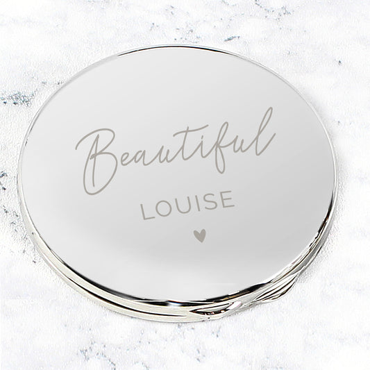 Personalised Beautiful Compact Mirror - MK&JD Gifts
