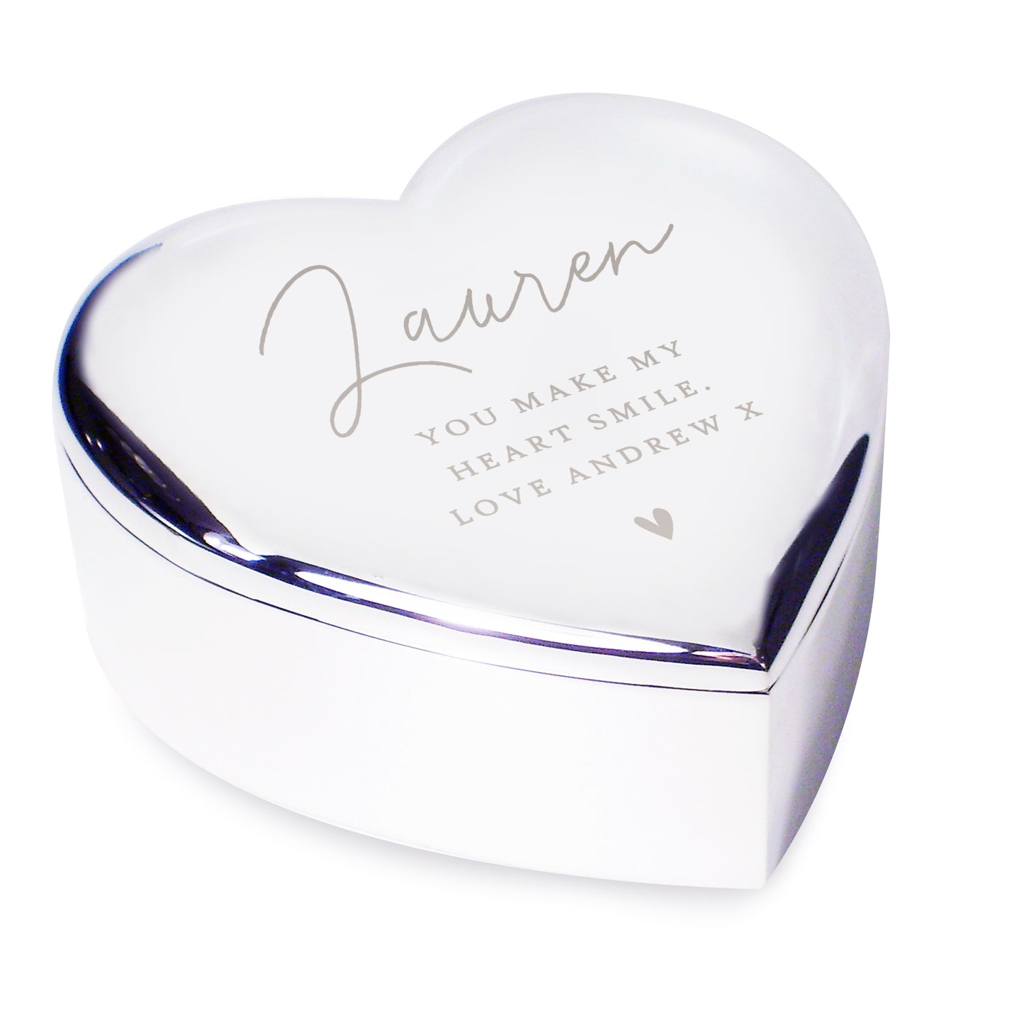 Personalised Name and Message Heart Trinket Box - MK&JD Gifts
