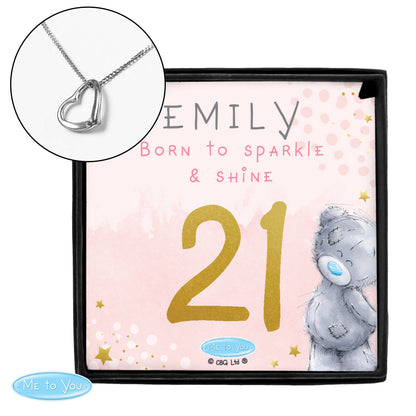 Personalised Me To You Sparkle & Shine Birthday Sentiment Silver Tone Necklace and Box - MK&JD Gifts