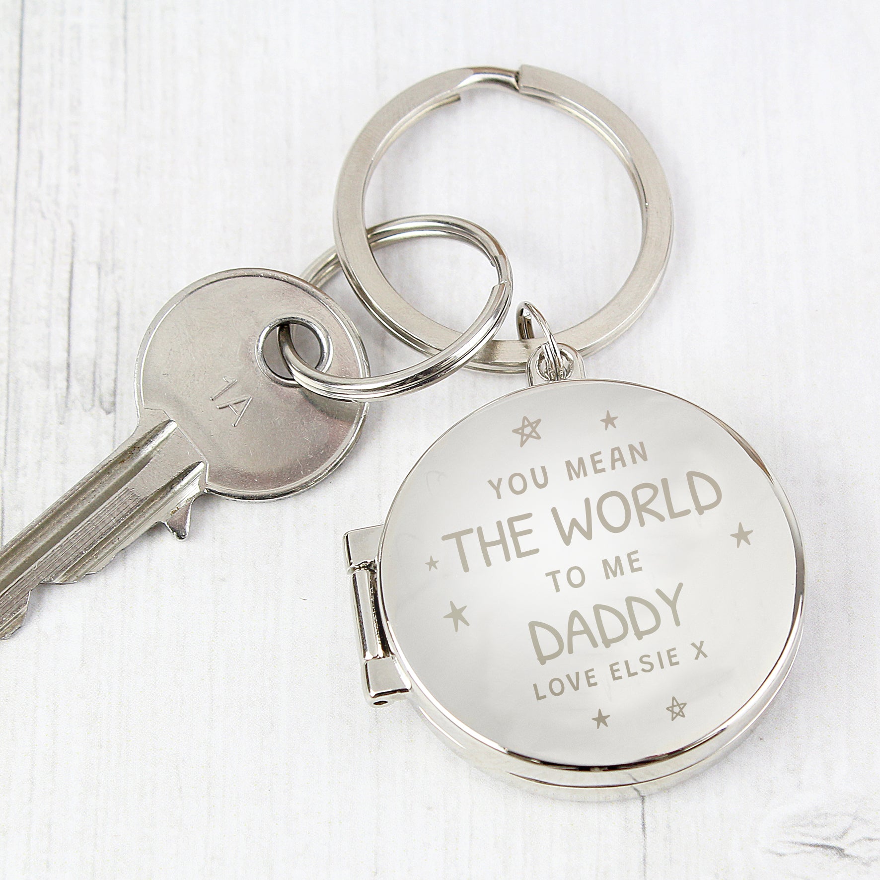 Personalised You Mean The World To Me Round Photo keyring - MK&JD Gifts