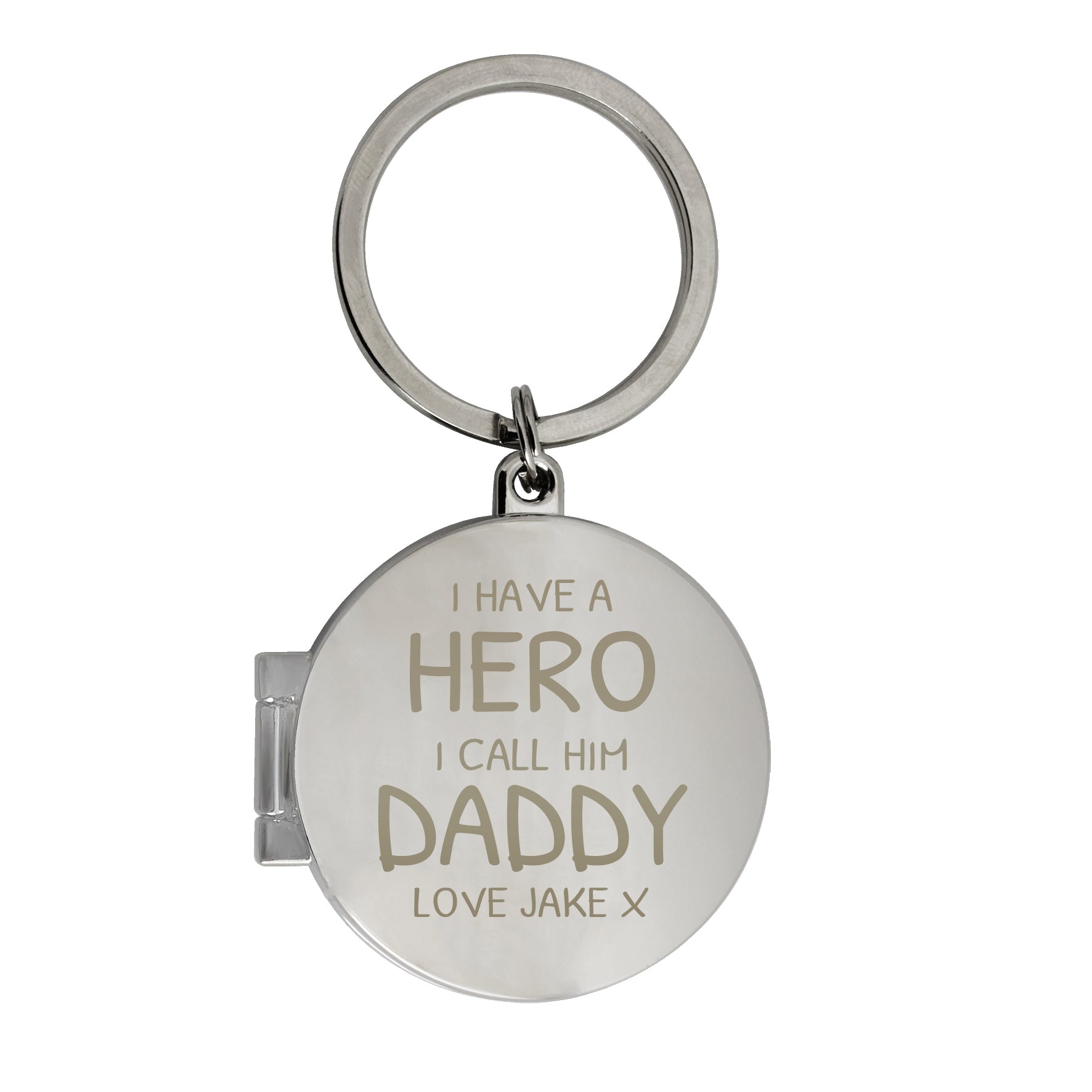 Personalised I Have A Hero Round Photo Keyring - MK&JD Gifts