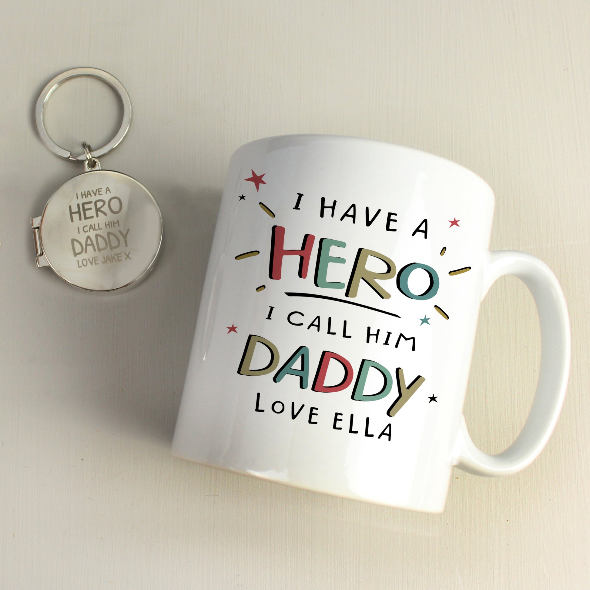 Personalised I Have A Hero Round Photo Keyring - MK&JD Gifts