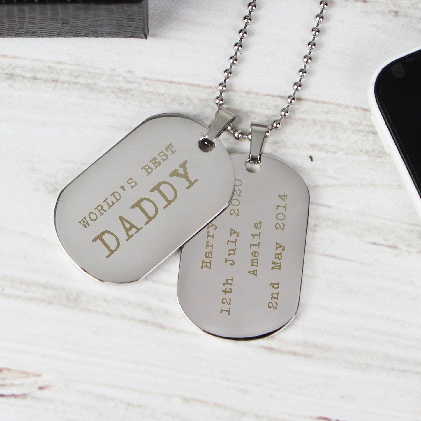 Personalised Free Text Steel Double Dog Tag Necklace - MK&JD Gifts