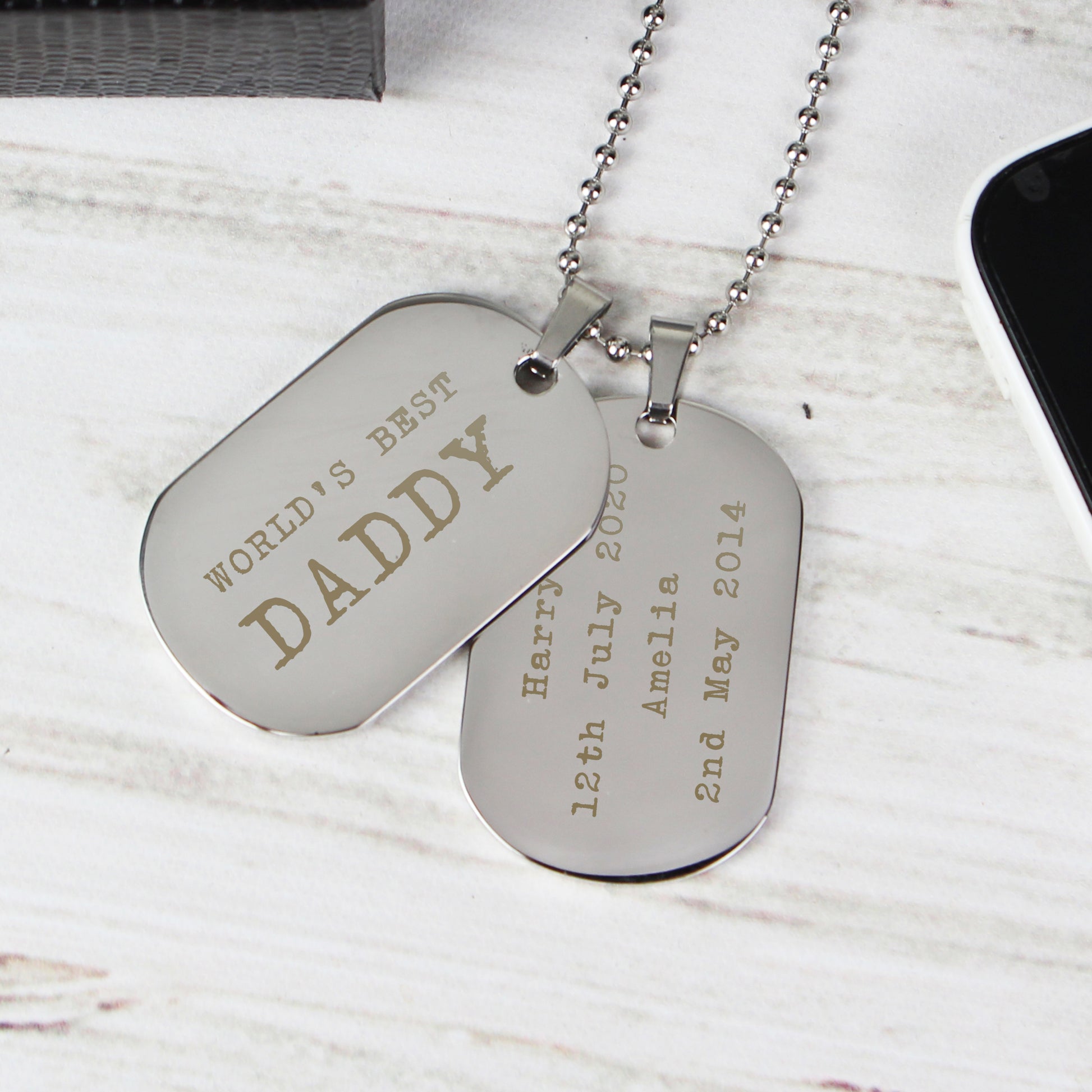 Personalised Free Text Steel Double Dog Tag Necklace - MK&JD Gifts