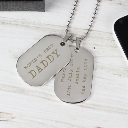Personalised Free Text Steel Double Dog Tag Necklace - MK&JD Gifts