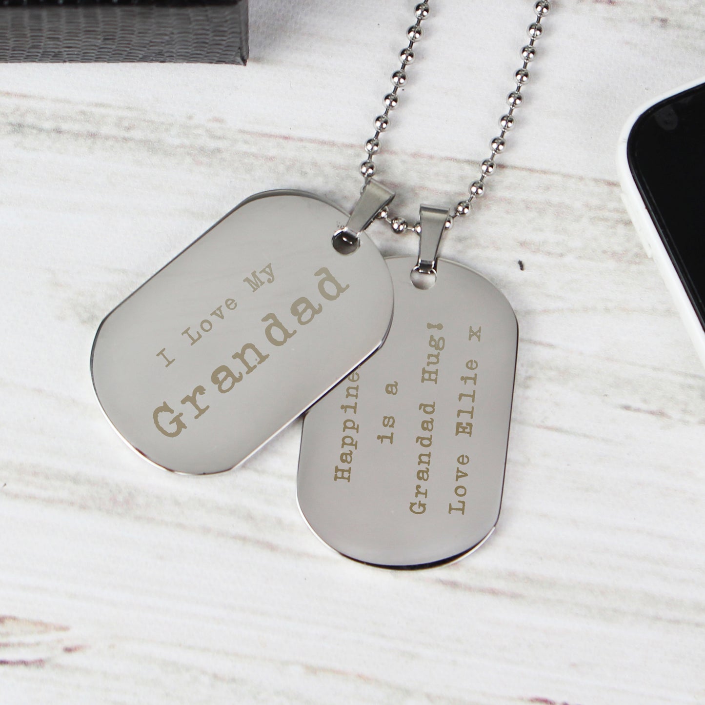 Personalised Free Text Steel Double Dog Tag Necklace - MK&JD Gifts