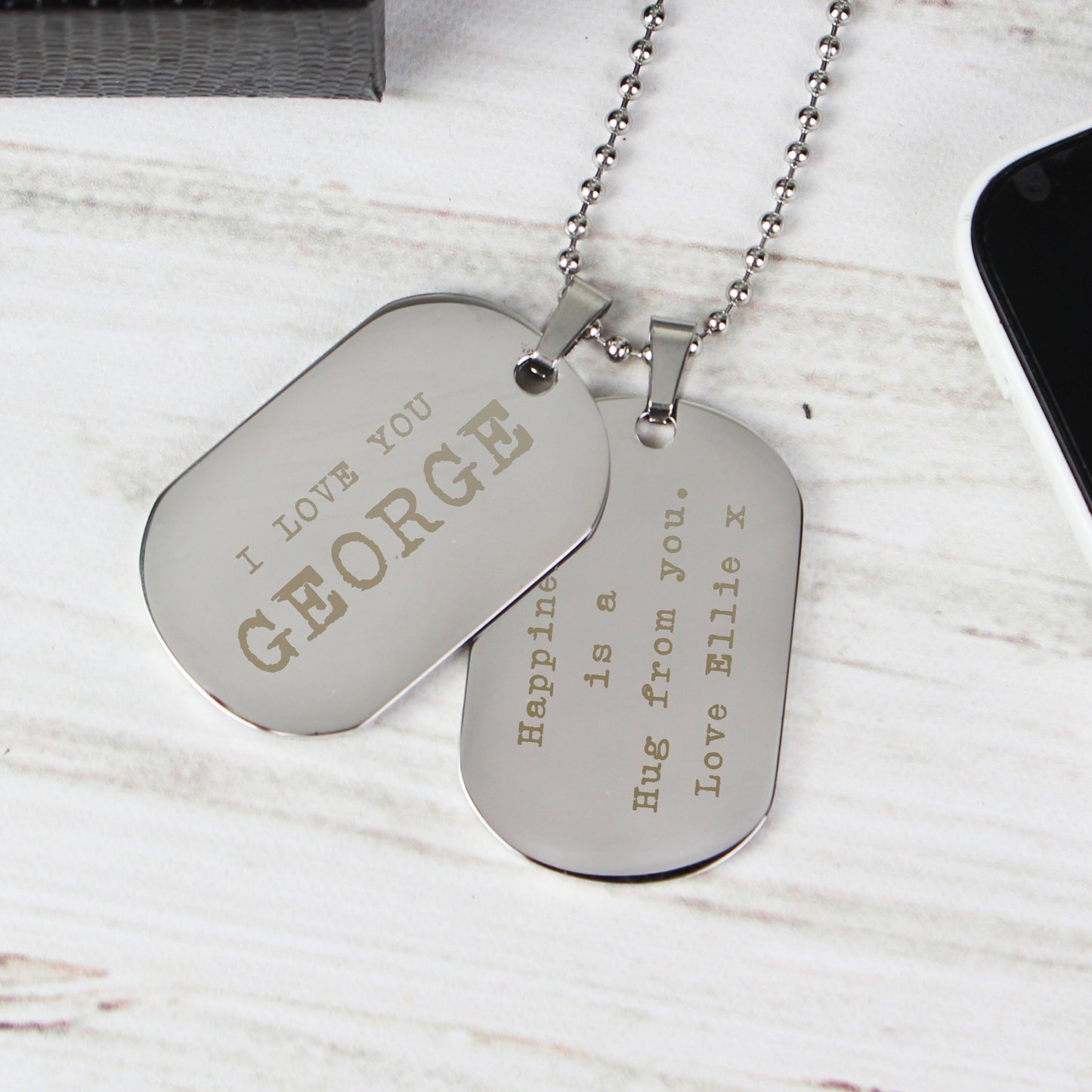 Personalised Free Text Steel Double Dog Tag Necklace - MK&JD Gifts