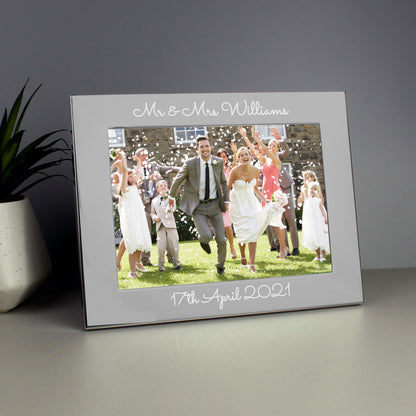Personalised Free Text 5 x 7 Silver Photo Frame - MK&JD Gifts