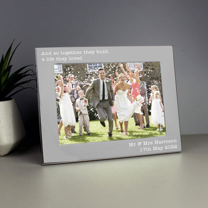 Personalised Free Text 5 x 7 Silver Photo Frame - MK&JD Gifts