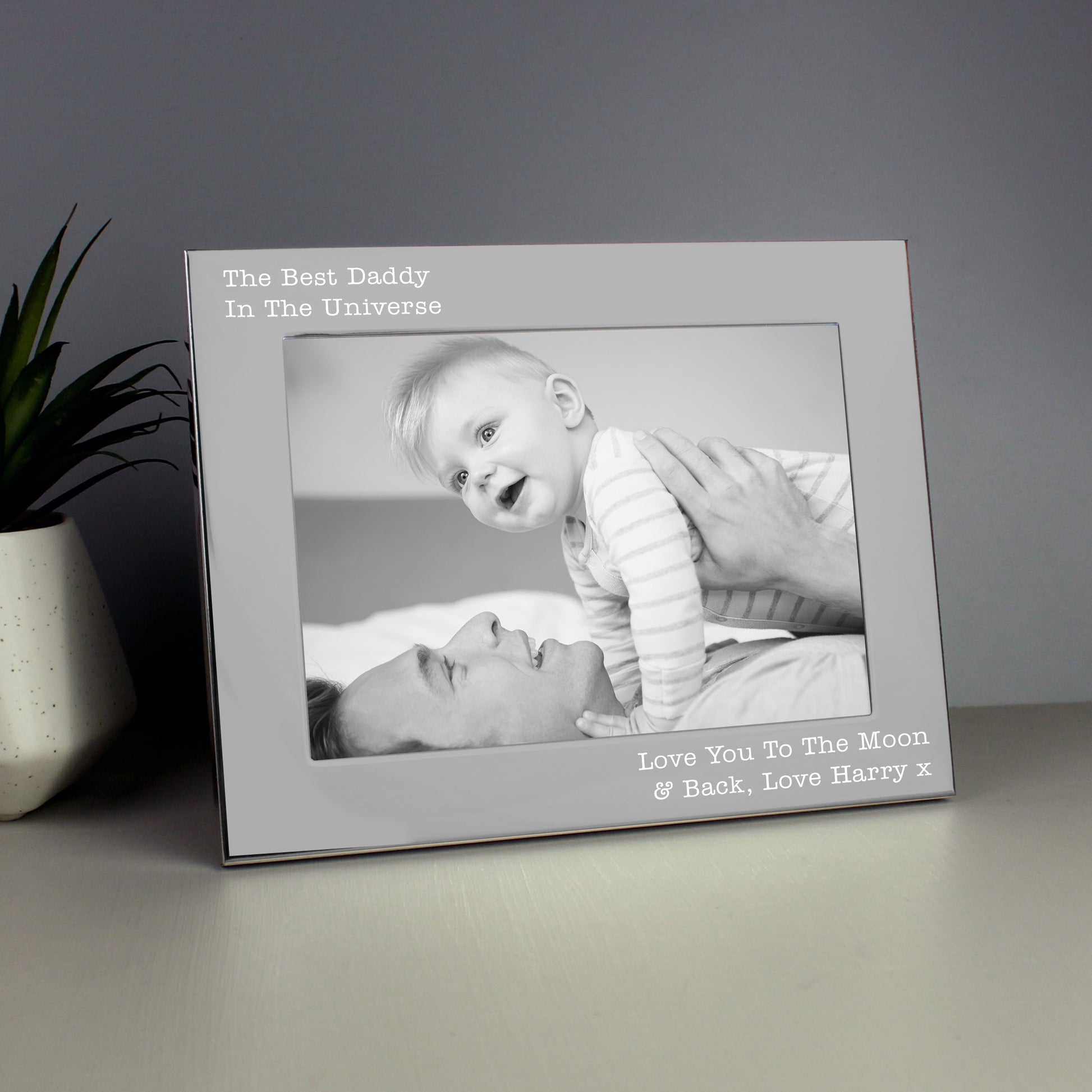 Personalised Free Text 5 x 7 Silver Photo Frame - MK&JD Gifts