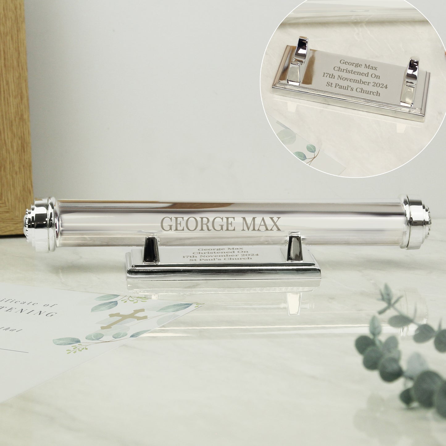 Personalised Free Text Silver Plated Certificate Holder - MK&JD Gifts