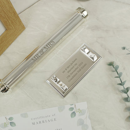 Personalised Free Text Silver Plated Certificate Holder - MK&JD Gifts
