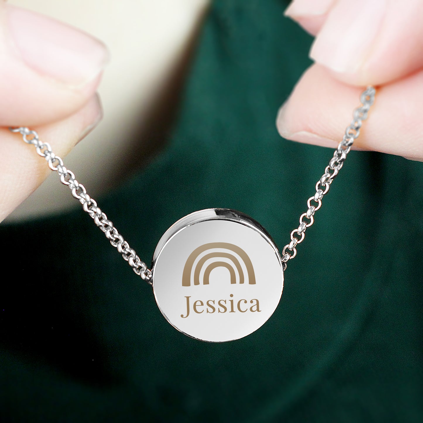Personalised Rainbow Disc Necklace - MK&JD Gifts