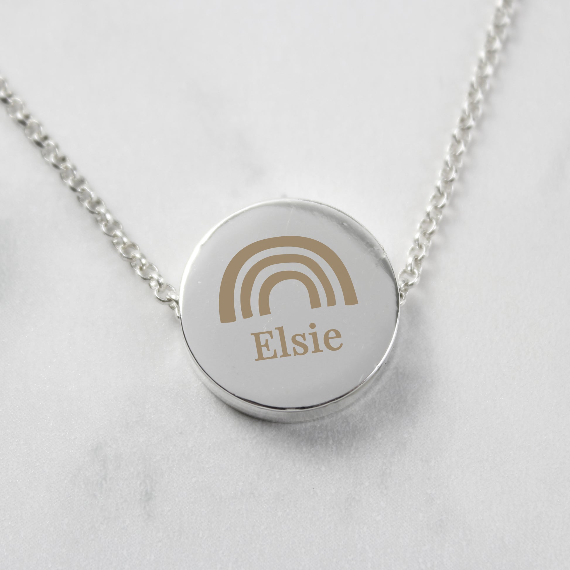 Personalised Rainbow Disc Necklace - MK&JD Gifts