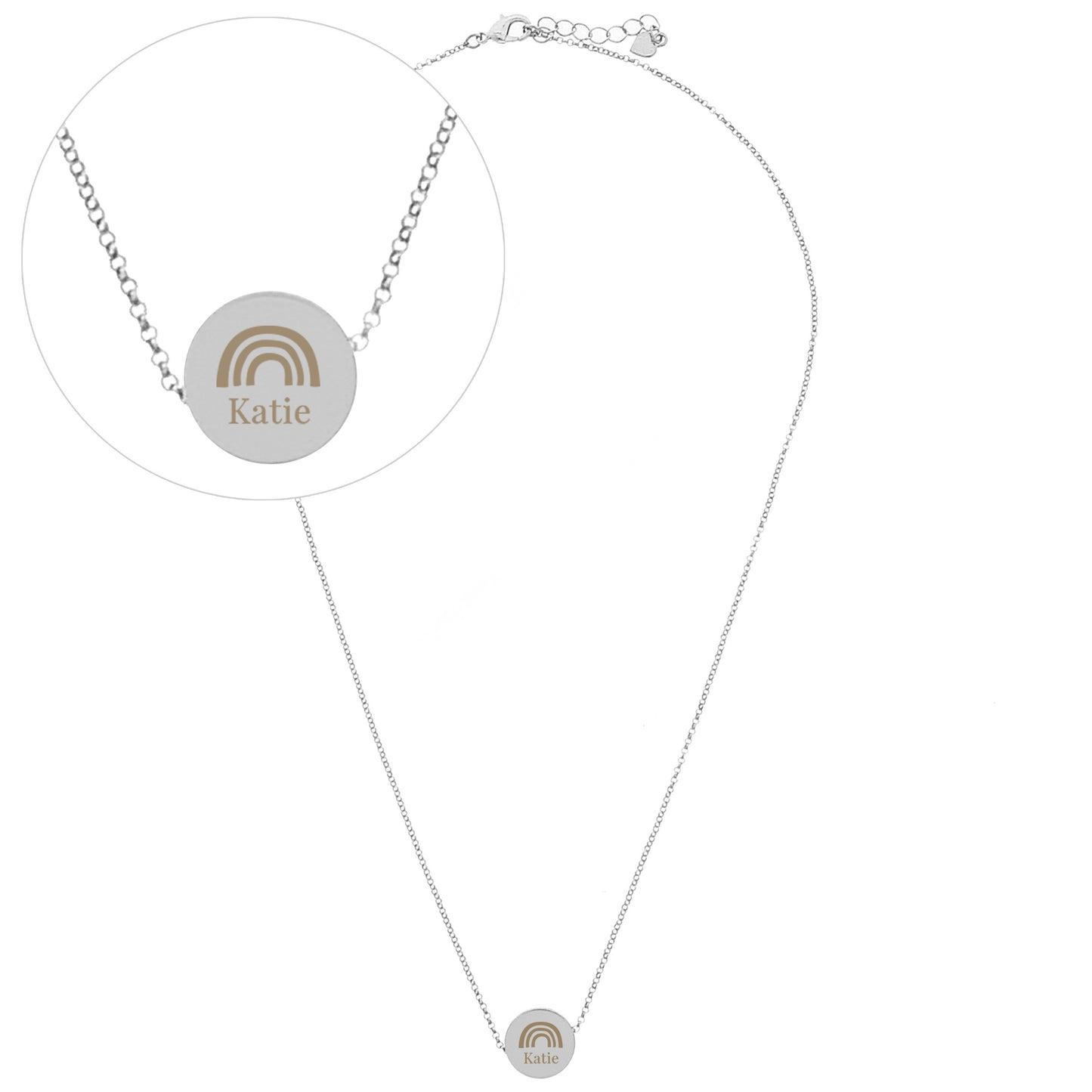 Personalised Rainbow Disc Necklace - MK&JD Gifts