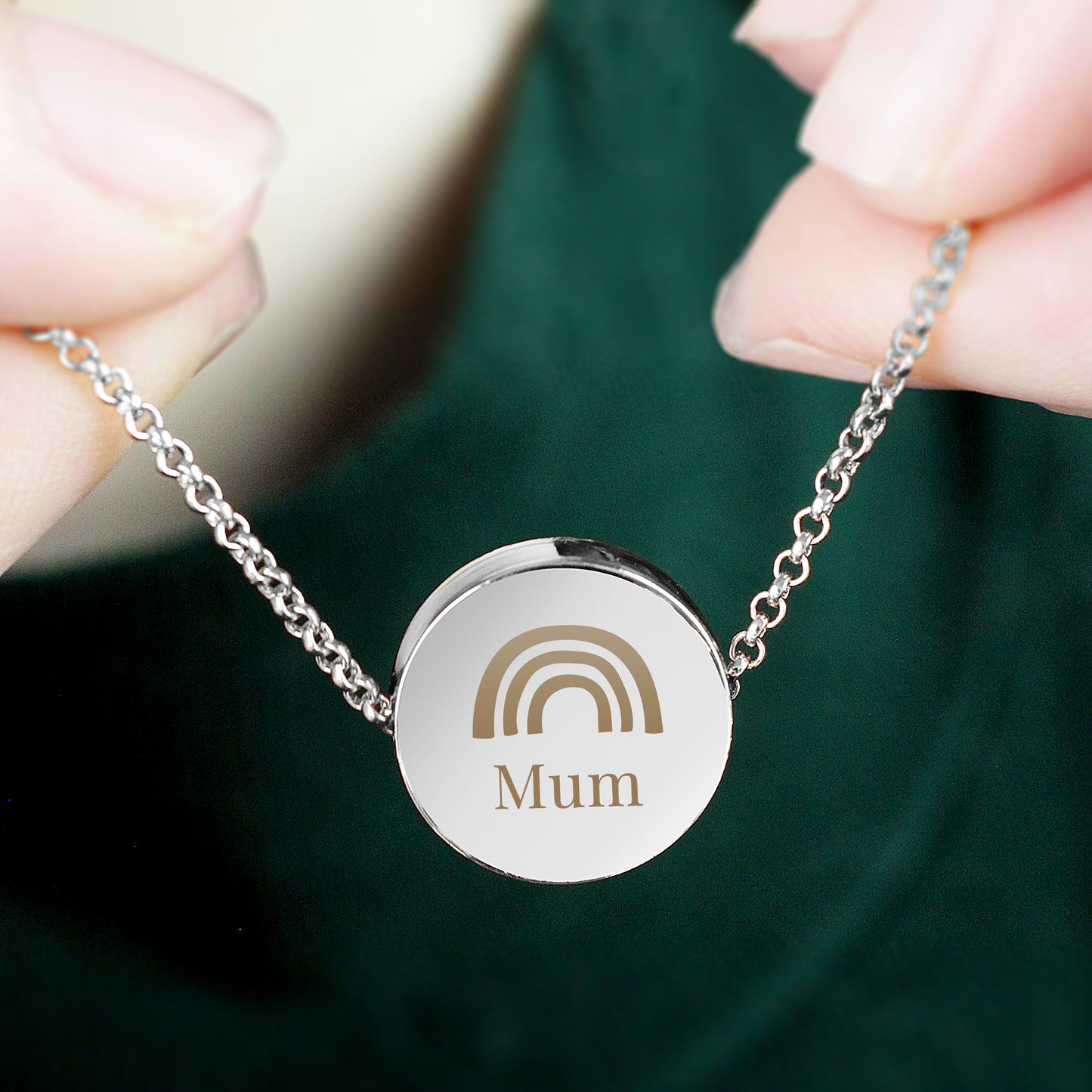 Personalised Rainbow Disc Necklace - MK&JD Gifts
