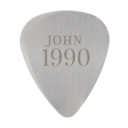 Personalised Year Silver Plectrum - MK&JD Gifts