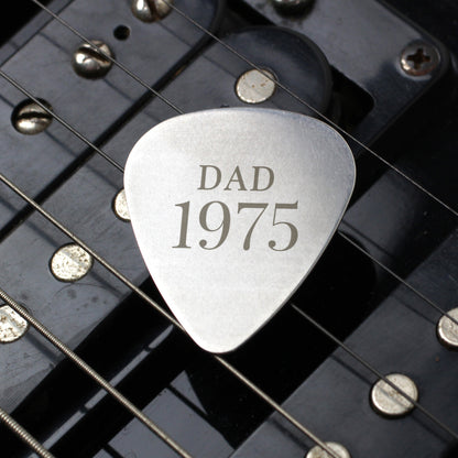 Personalised Year Silver Plectrum - MK&JD Gifts