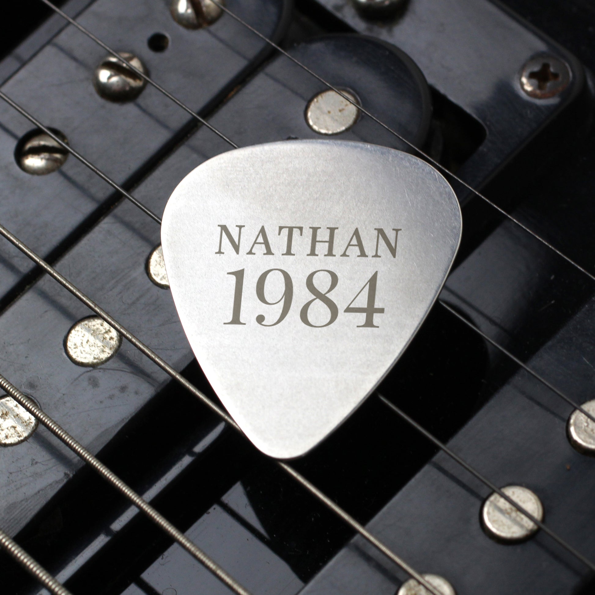 Personalised Year Silver Plectrum - MK&JD Gifts