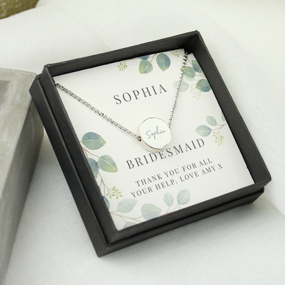 Personalised Botanical Sentiment Silver Tone Necklace and Box - MK&JD Gifts