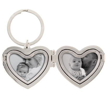 Personalised Floral Heart Photo Frame Keyring - MK&JD Gifts