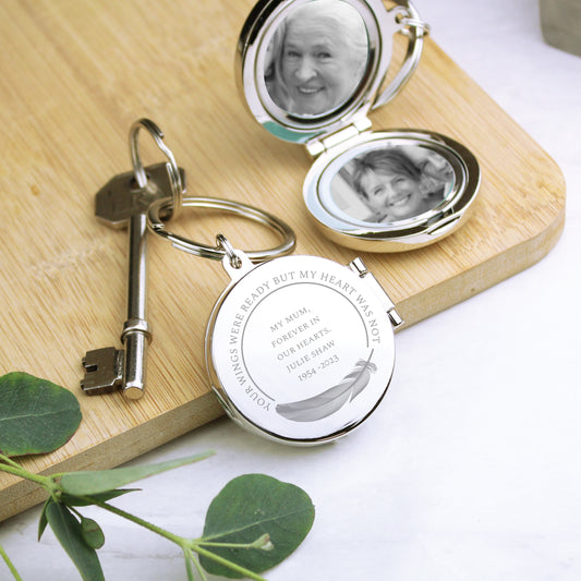 Personalised In Loving Memory Round Photo Keyring