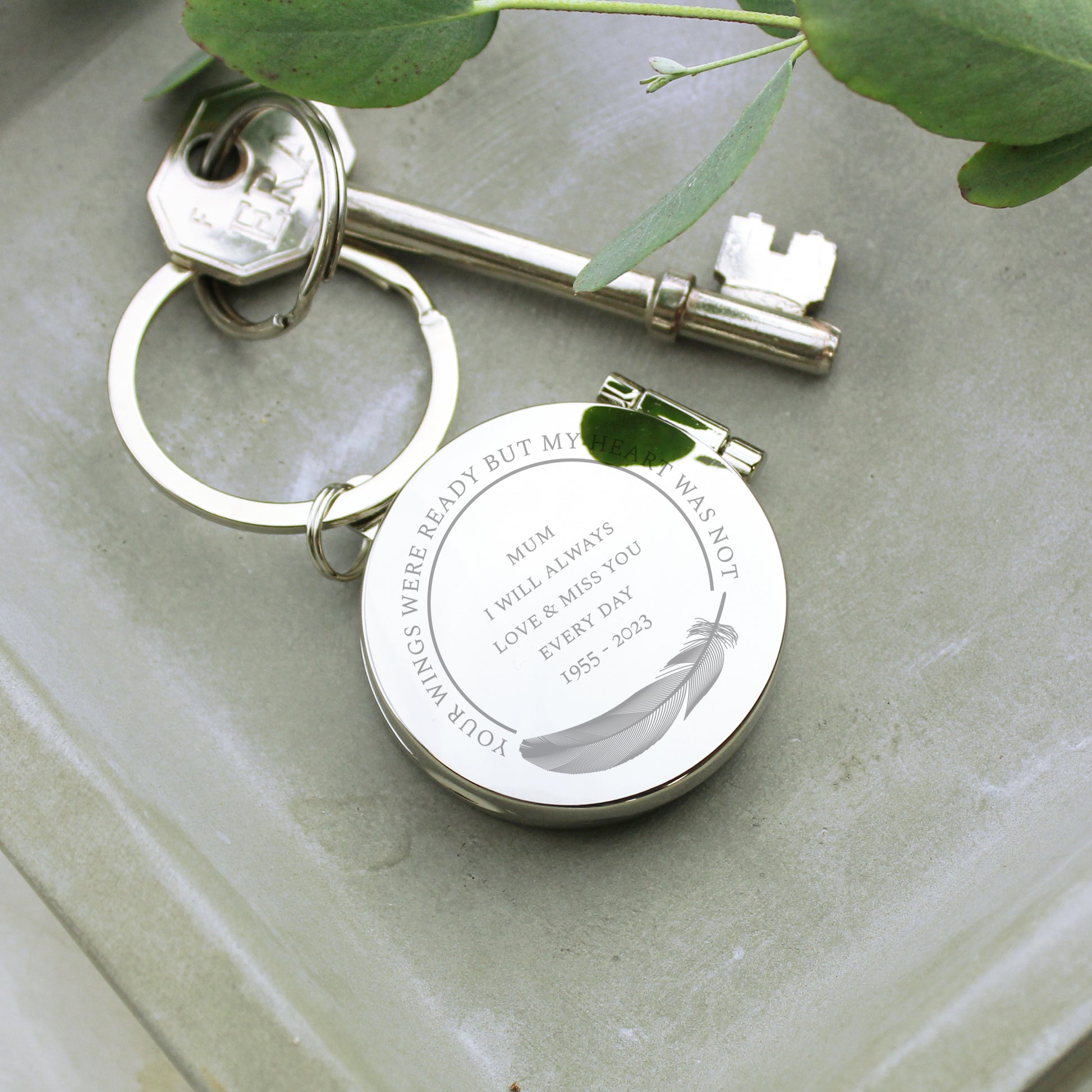 Personalised In Loving Memory Round Photo Keyring - MK&JD Gifts