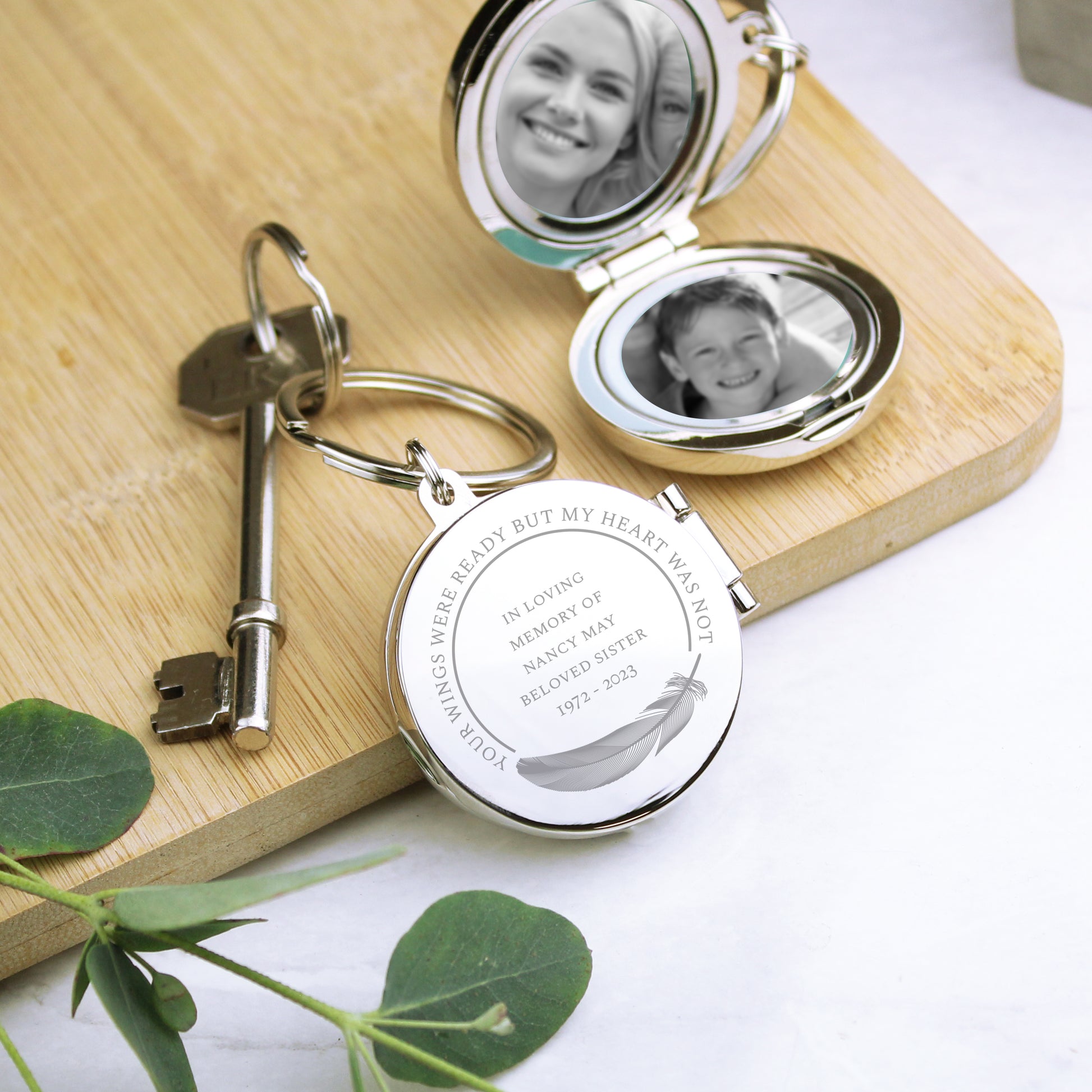 Personalised In Loving Memory Round Photo Keyring - MK&JD Gifts