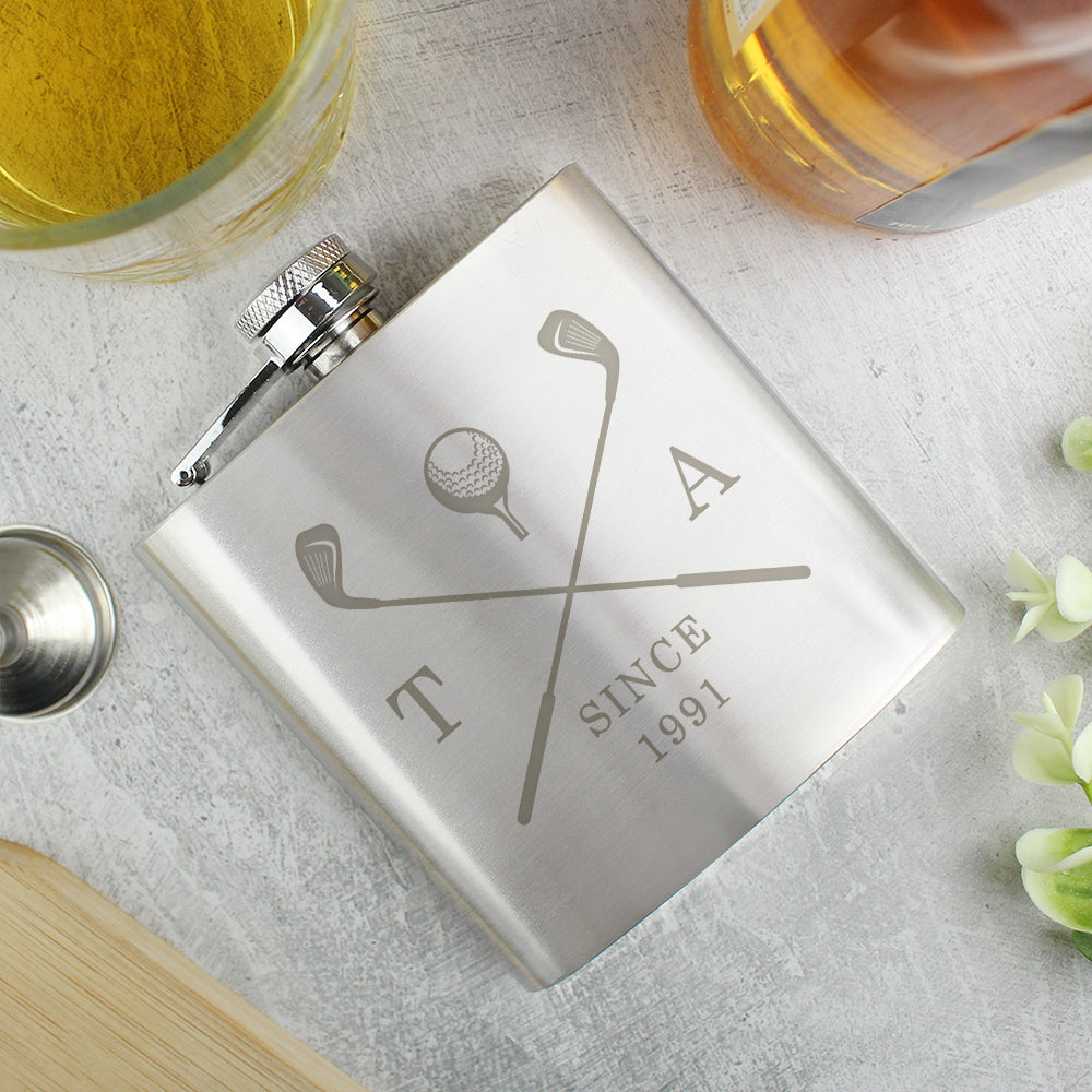 Personalised Golf Hip Flask - MK&JD Gifts