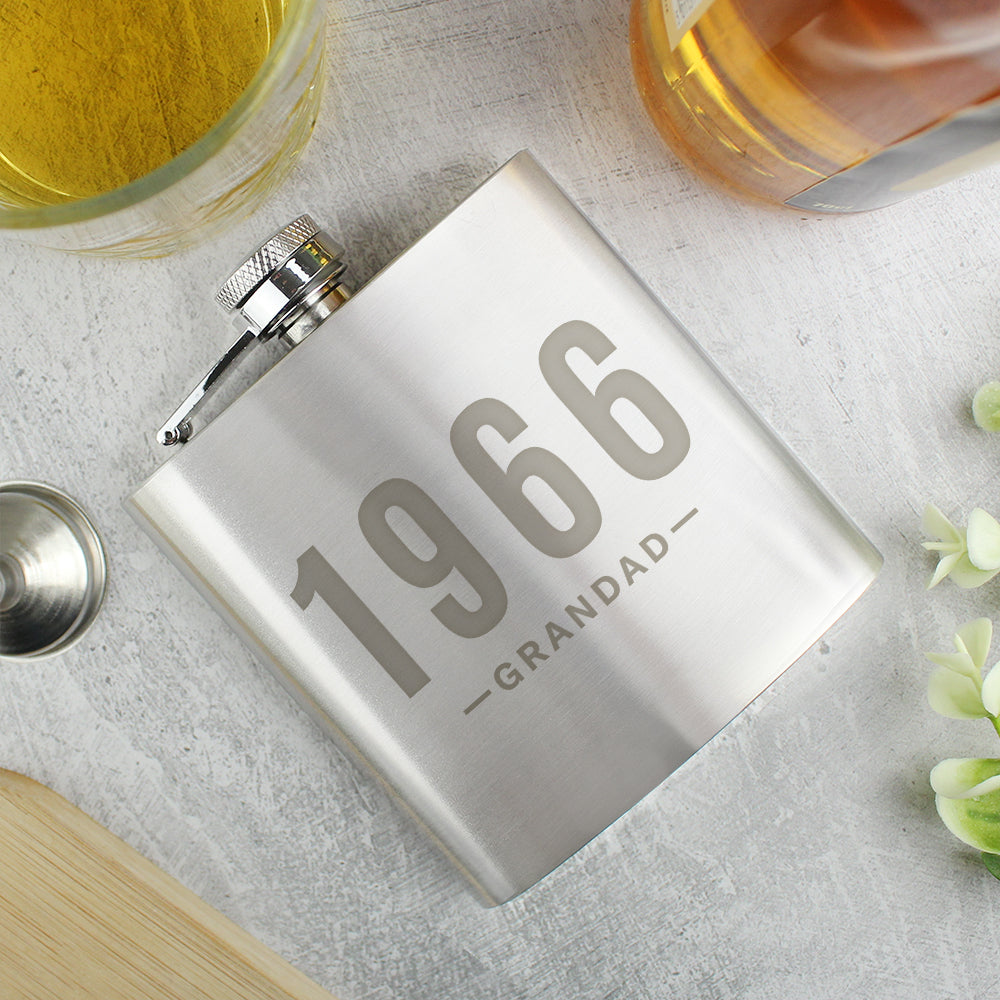 Personalised Date & Name Hip Flask - MK&JD Gifts