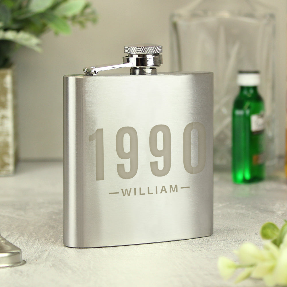 Personalised Date & Name Hip Flask - MK&JD Gifts