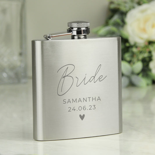 Personalised Free Text Wedding Party Hip Flask - MK&JD Gifts