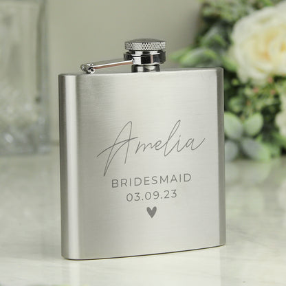 Personalised Free Text Wedding Party Hip Flask - MK&JD Gifts