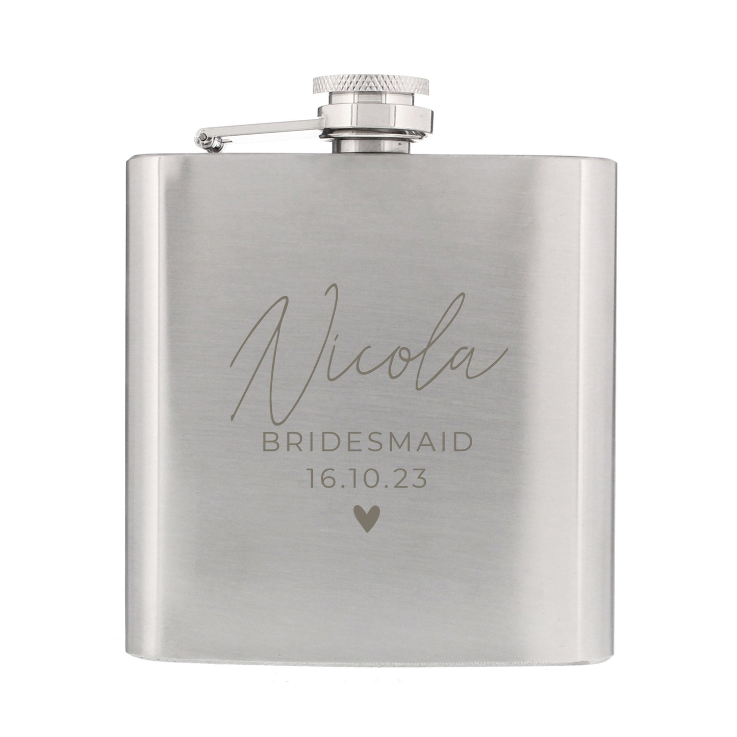 Personalised Free Text Wedding Party Hip Flask - MK&JD Gifts
