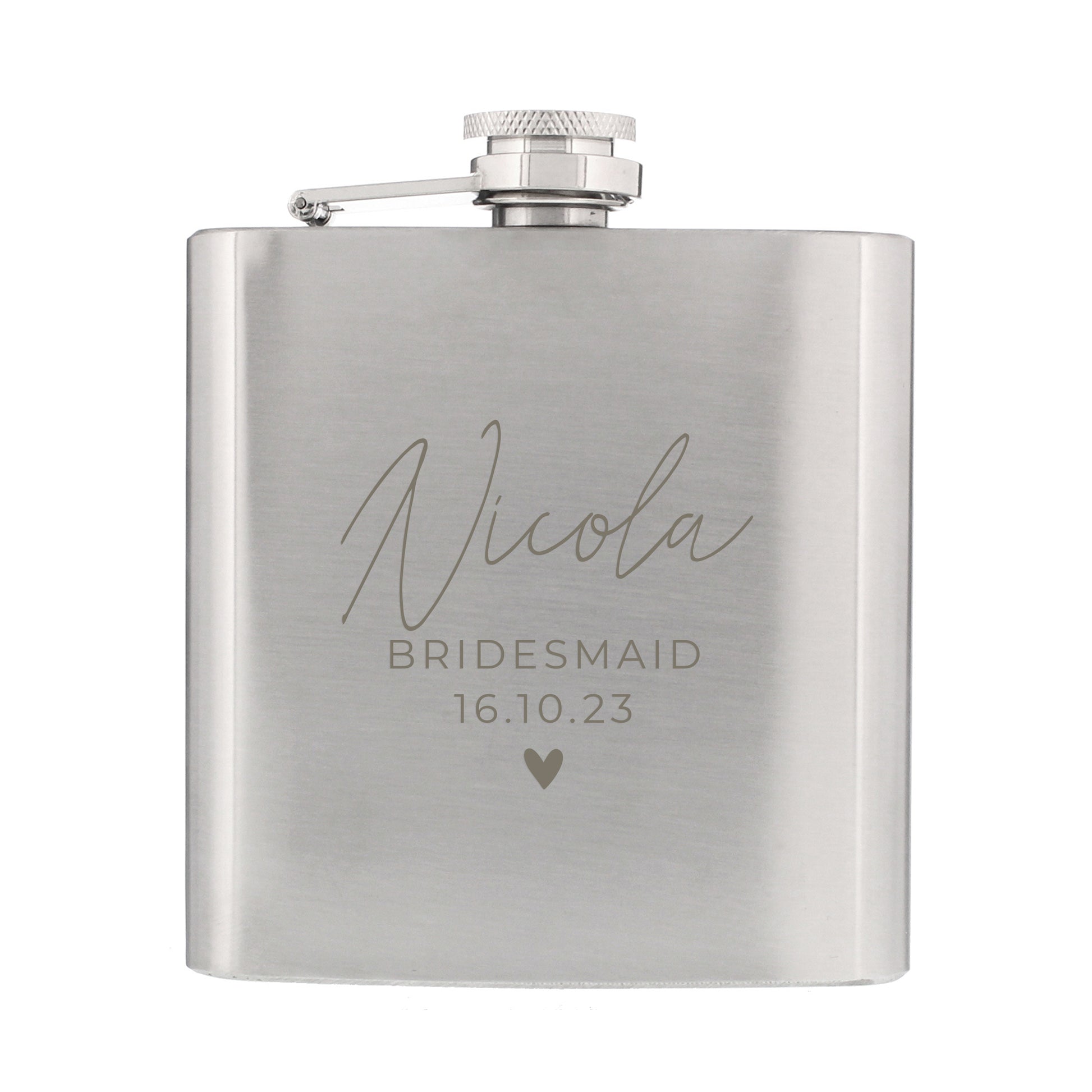 Personalised Free Text Wedding Party Hip Flask - MK&JD Gifts