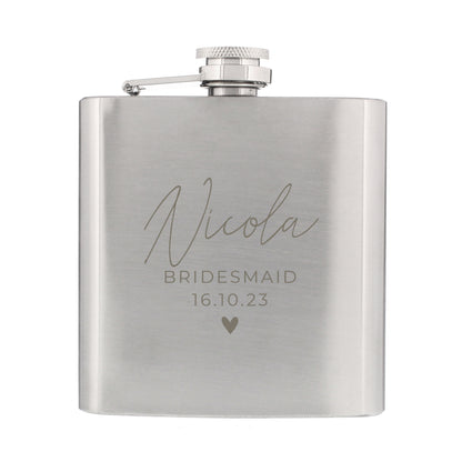 Personalised Free Text Wedding Party Hip Flask - MK&JD Gifts