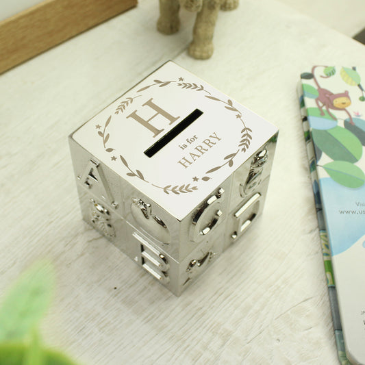 Personalised Initial ABC Money Box - MK&JD Gifts