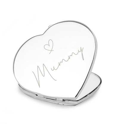 Personalised Diamante Heart Compact Mirror - MK&JD Gifts