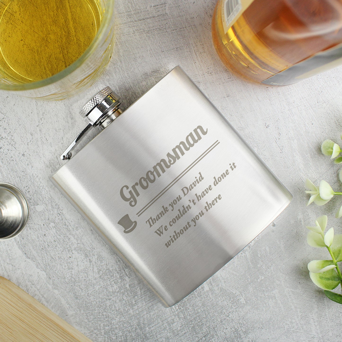 Personalised Groomsman Hip flask - MK&JD Gifts