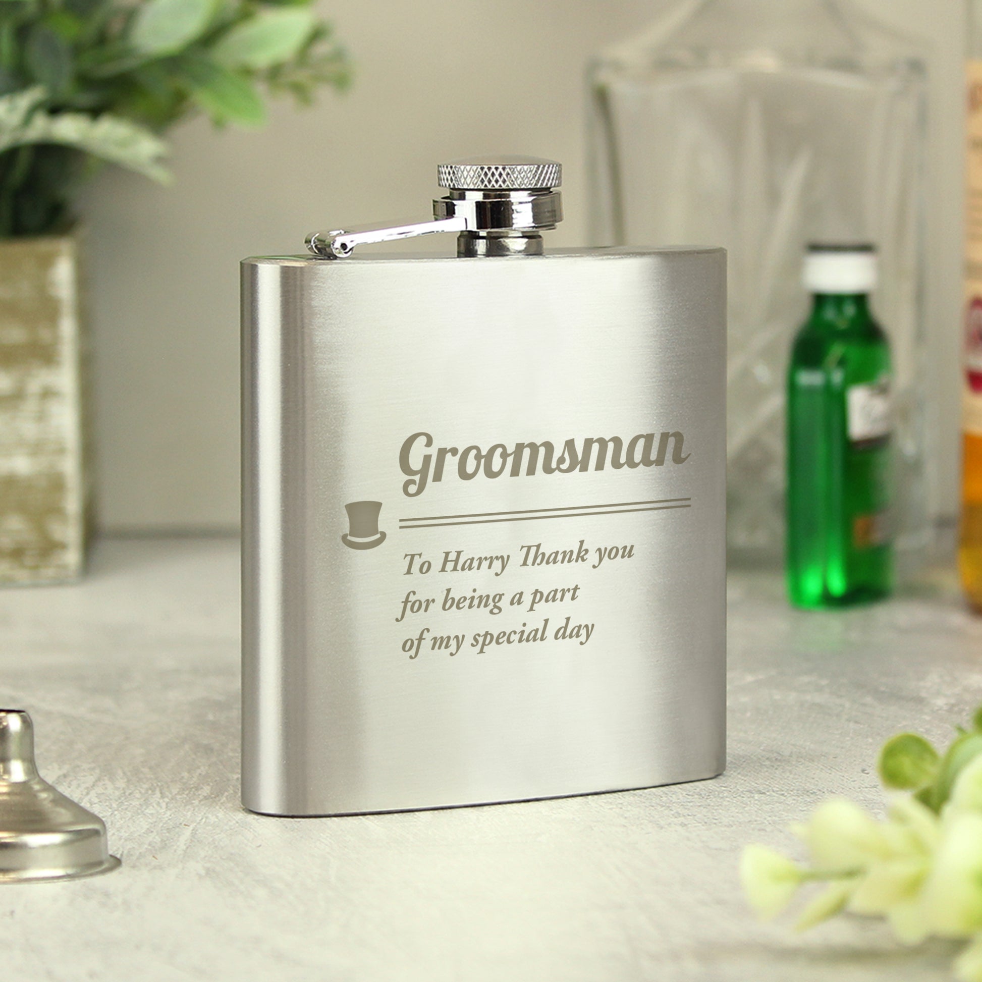 Personalised Groomsman Hip flask - MK&JD Gifts