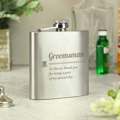 Personalised Groomsman Hip flask - MK&JD Gifts